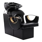 Shampoo Stations for Salon, Backwash Chair with Ceramic Bowl, Backwash Shampoo Unit, Sink Chair Station, Hair Washing Station for Barbershop