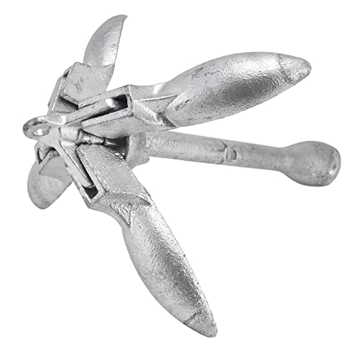 NDNCZDHC Boat Anchor, 4 Flukes Foldable Kayak Anchor, 3.3lb Paddle Board Anchor for Kayaks, Canoes, Paddle Boards, Fishing (Silver)