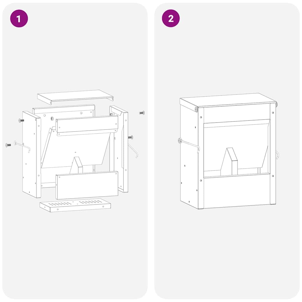 Comedero para conejos negro de acero laminado en frío, 20 x 12,5 x 25 cm, con gancho y drenaje, para interior y exterior, resistente a la intemperie para mascotas y roedores