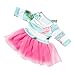 Produktbild SM SunniMix Einteiliger Kleid Puppenbekleidung Puppenkleid Tutu für 18 Zoll Puppe - Flamingo