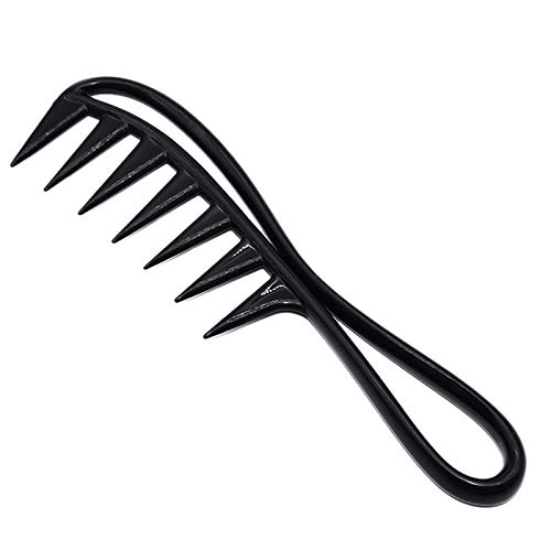 Yheonver Peine de plástico de dientes anchos, desenredante, rizado, peluquería, masaje, herramienta de peinado para cabello rizado