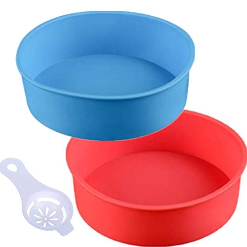 Round Silicone Cake Pan Baking Mold 6 Inches - Set of 2