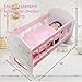 Baby Doll Crib Toy Wooden Bed Play Rocking Cradle for Dolls with Mattress Pillow & Blanket for 18” Doll