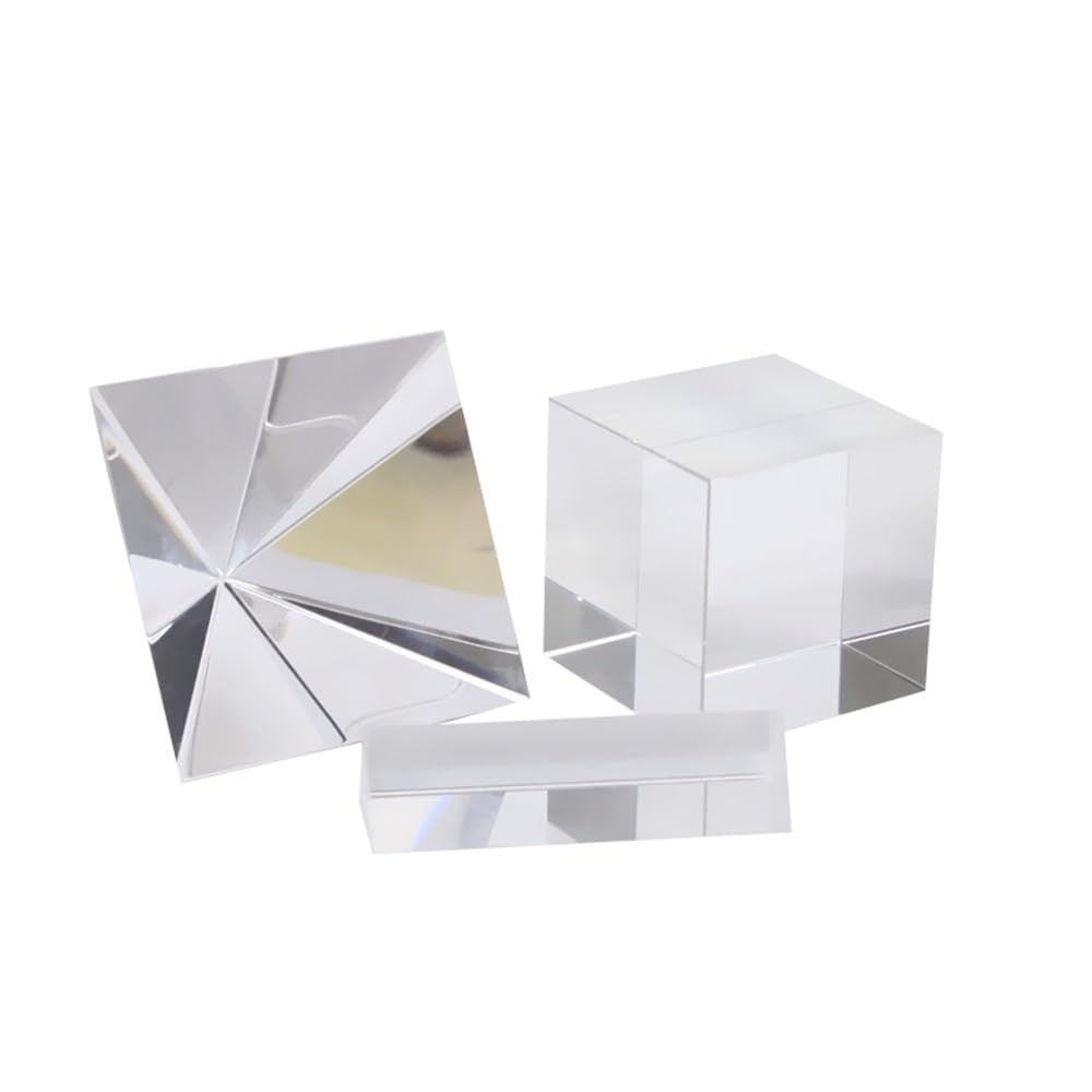 4pz Cubo Vetro Ottico Trasparente 50mm Sfera 40mm Prisma Cristallo K9 | Cubo 60mm, Piramide, Cristallo ottico, for Kit Fotografia