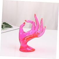Holibanna Plastic Ring Display Holder and Hand Mannequin Rack Pink 8x17cm for Jewelry Showcase and Ring Organization