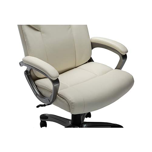 Amazon Basics HighBack Bonded Leather Executive Office Computer Desk