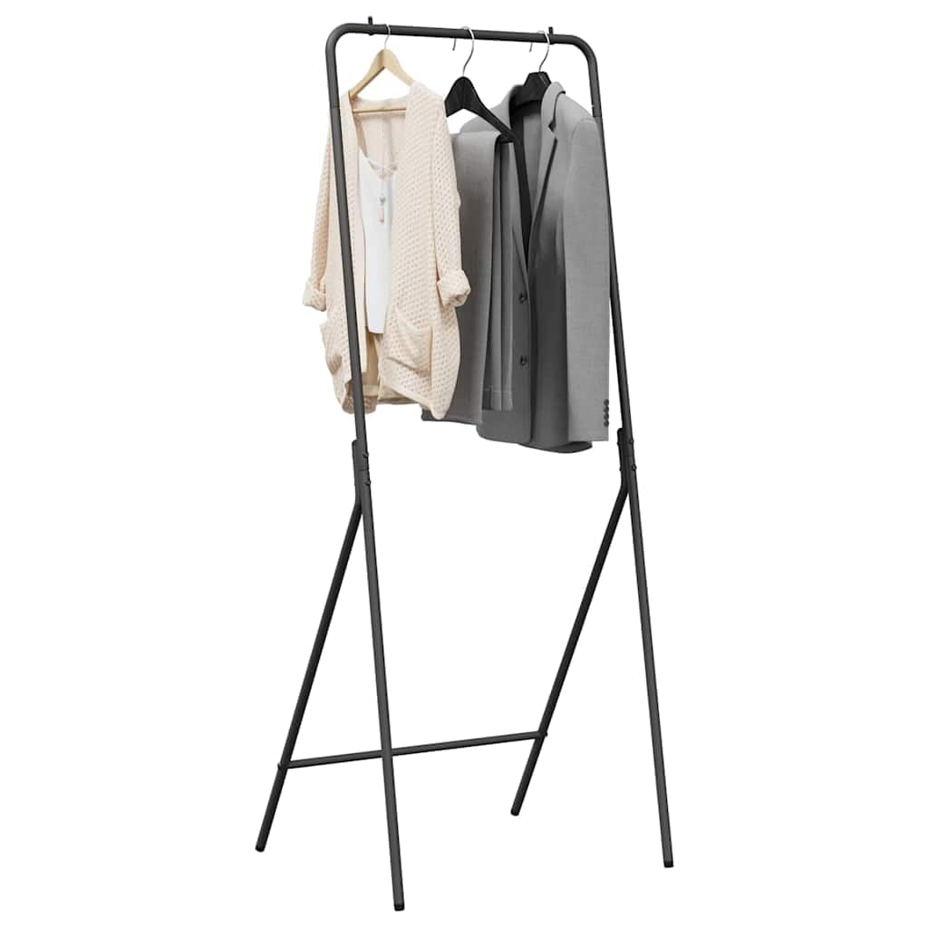 Stojak na ubrania stal 60 x 53 x 155 cm z półkami, czarny