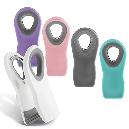 COOK WITH COLOR Multicolor Bag Clips with Magnet - Airtight Seal Grip for Bread, Snack and Food Bags (Pack of 5)