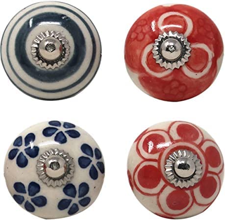 10 Pomelli Per Mobili In Ceramica Stile Bohémien - Maniglie Vintage Per Cassetti E Armadi Cucina - Foto 3