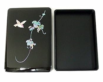 Amazon.co.jp: 漆塗り 硯箱 螺鈿 ぶどうに鳥 5.5寸 （横幅16.5cm