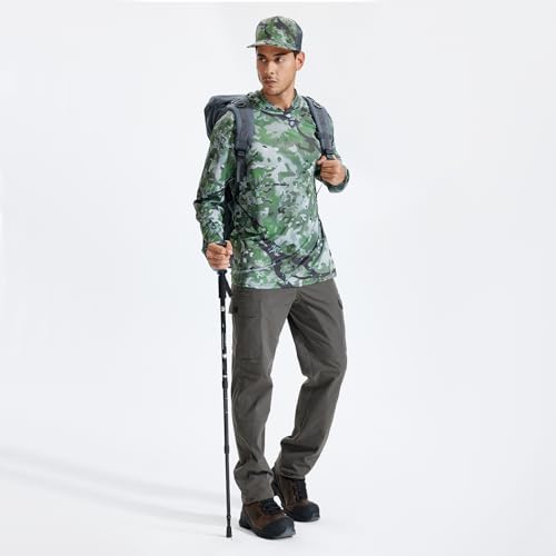 LOOGU Men's Hunting Camo Shirt Lightweight, Camouflage Shirts Long Sleeve Shirt with Hood for Fishing Hiking Camping - image 6