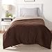 AmazonBasics Reversible Microfiber Comforter Blanket - Twin or Twin XL, Chocolate