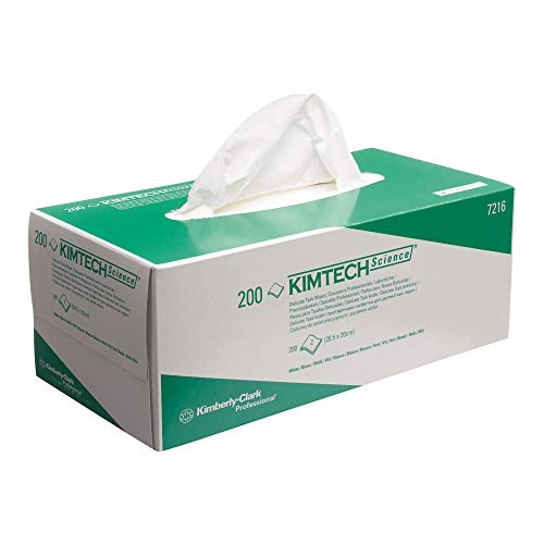 Kimtech Science Toallita muy absorbente y sin pelusa en una caja para uso en laboratorio.