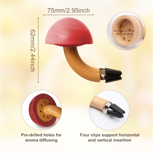 Image of 2 Pack Wood Car Diffusers Vent Clips with Refill Padsf for Women, Car Air Diffuser Air Freshener Vent Clip, Natural Wood Air Freshener Vent Clip Aromatherapy Diffuser for Auto Office Bedroom