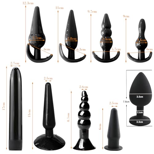 BDSMYEE Deluxe erotische Analspielzeuge Set mit 16 Sex Spielzeug für Paare,Plugs Sexspielzeug Sexspielzeuge für Paare Sex Toyset für Paar Set,Sex Spielzeug ab 18 für Paare extrem (Schwarz)
