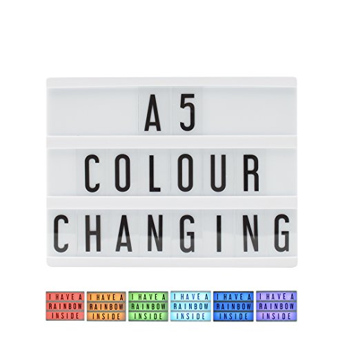 Locomocean A5 Colour Changing Cinema Light Box USB Power Letter Storage 7 Light Colours