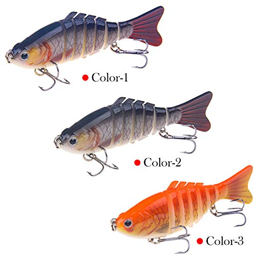 Thekuai Fishing Lures with Lure Wraps, Fishing baits for Bass 4" Multi Jointed Swimbaits Slow Sinking Hard Lure Fishing Tackle Kits Lifelike Fishing Bait Tackle Kits