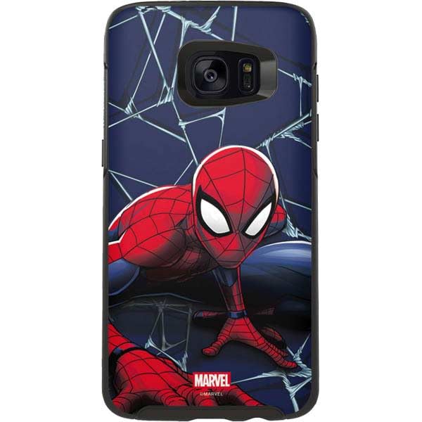 Skinit Decal Phone Skin Compatible with OtterBox Symmetry Galaxy S7 Edge - Officially Licensed Marvel Spiderman Crawling Spiderman Design