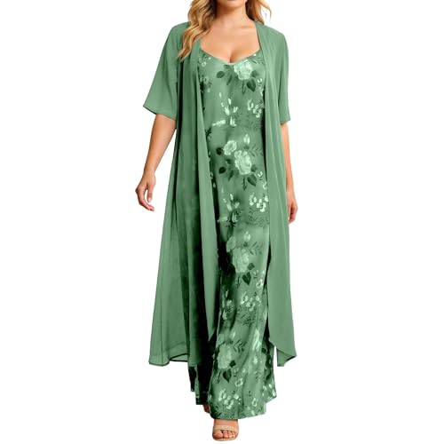 Ensemble deux pièces en mousseline fluide avec robe imprimé floral chic