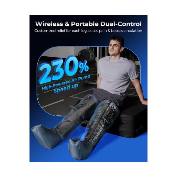 KingPavonini Cordless Leg Massager, Air Compression Boots Model FE-7401H - Image 4
