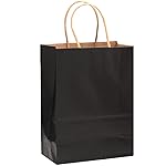 qiqee 32-Packs Black Paper Gift Bags with Handles Bulk 8.2663.15 Small Size Gift Bags Multiple Uses