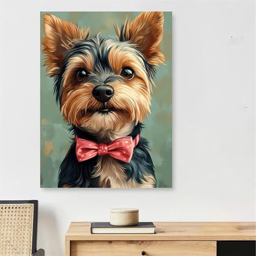 Peinture par Numéro Adulte Chien Premium 80x120cm - Toile Numéro d'Art sur Cadre en Bois