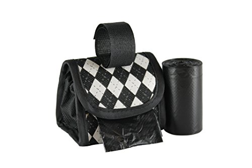 Image of Five Star Pet Purse Dispenser with 2 Rolls Refill Bags (White Black Argyle)