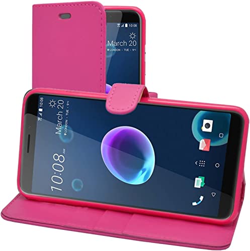 pour HTC Desire 12 Compatible avec Portefeuille à Clapet Support Carte PU Cuir Fermeture Magnétique en Rose Étui Housse