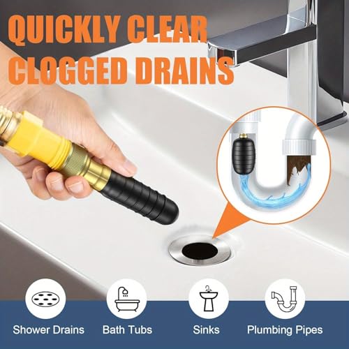 Kit de 3 piezas para destapar cañerías, vejiga destapadora que se adapta a tuberías de 1" a 6", ideal para desagües de baños, duchas, piscinas, cocinas y desagües principales miniatura 4