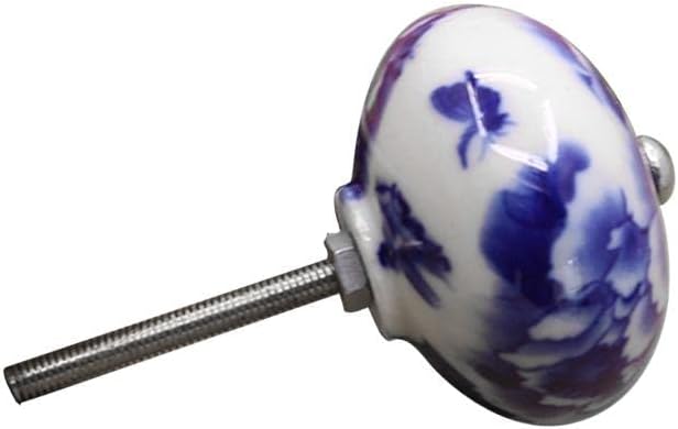 Yajuyi 6x Asian Qing White And Blue Ceramic Pull Knobs, Cabinet Cupboard Drawers Handle, Porcelain Door Knob, 6 Colorful PICK
