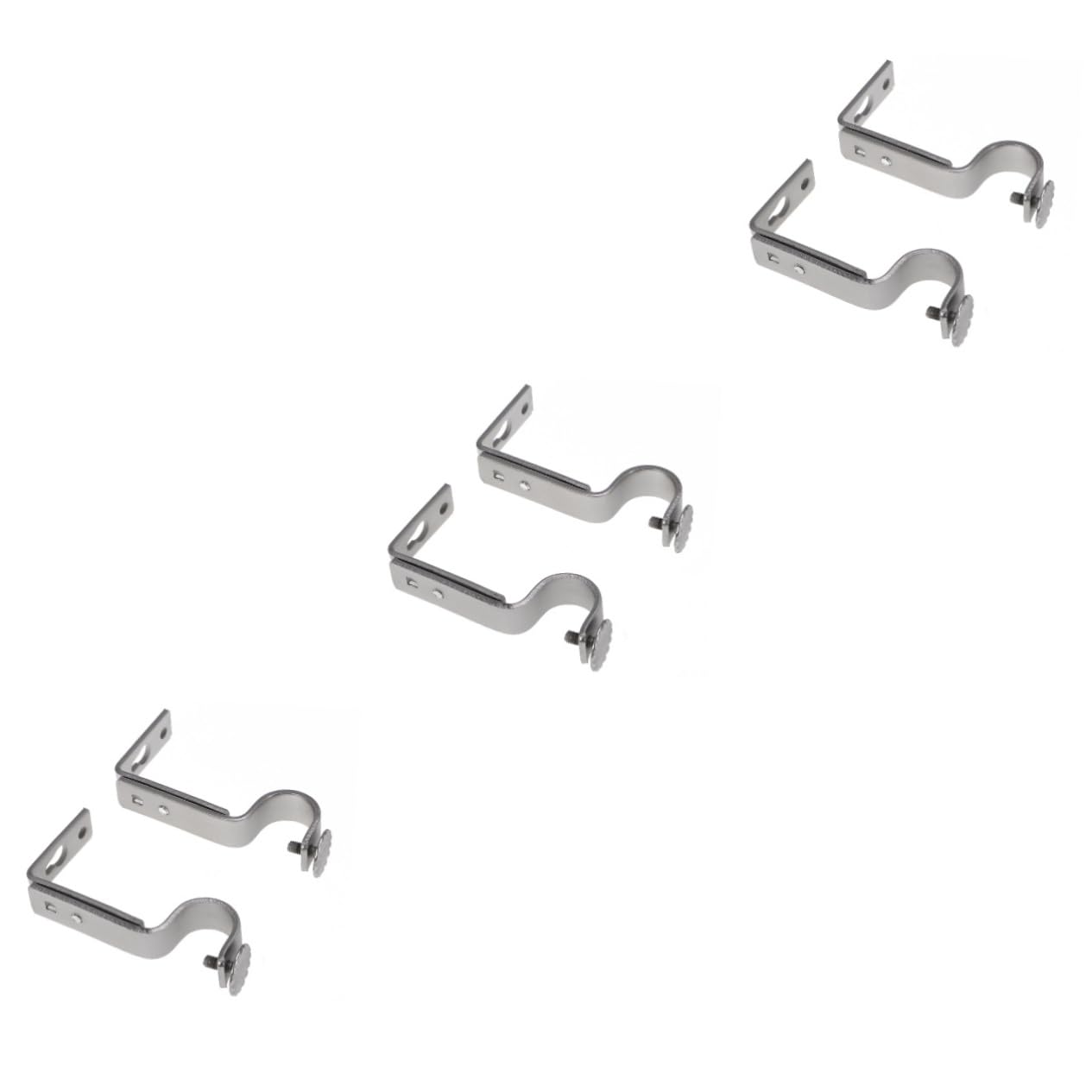 6pezzi Staffa per Tende Regolabile Nichelato Supporto per Bastoni Tende da Facile da Installare Design Vintage per Interni Eleganti