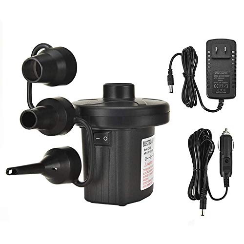 BBwin Electric Air Pump Portable Quick-Fill Inflator/Deflator Pumps with 3 Nozzles for Outdoor Camping, Inflatable Cushions Toys, Air Mattress Beds, Boats, Swimming Ring, Raft, Swimming Pool