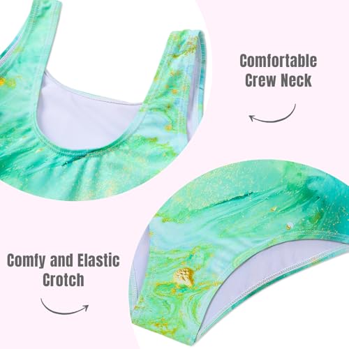 Image of Girls One Piece Swimsuit Quick Dry Swimwear Beach Bathing Suit for 3-18 Years