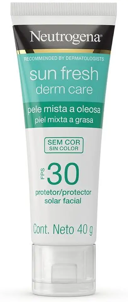 Protetor Solar Facial Para Pele Oleosa Neutrogena Sun Derm Care sem cor FPS 30, 40g