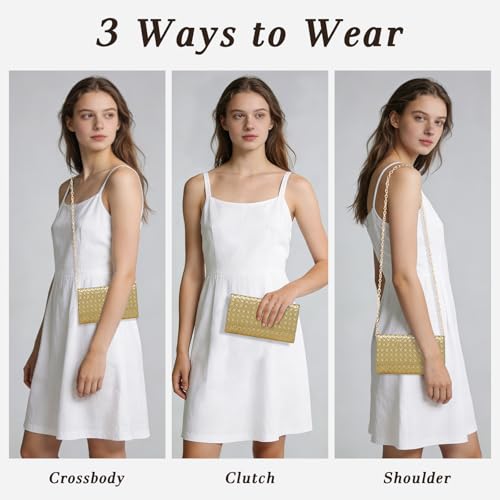 Image of U+U Small Crossbody Bags for Women, Cell Phone Purse Mini Clutch Bag with Removable Chain, Card Slots - Lightweight Purse