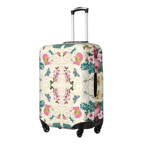 Bird Butterfly Rose Print Luggage Cover Washable Elasticated Suitcase Covers TSA Approved Stylish Dust and Scratch Resistant Case Protector for Kids and Adults2