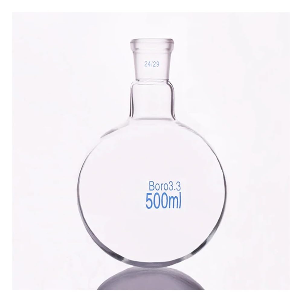 Attrezzature e forniture di laboratorio Pallone a fondo tondo con bocca singola standard in vetro borosilicato, capacità 500 ml e giunto 24/29. collo singolo