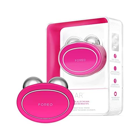 Foreo Bear Smart Microcurrent Face Lift Device | Double Chin Reducer | Face Sculptor & Jaw Excerciser | Immediately Visible Non-Invasive Face Lift | Antiaging | Safe & Painless | Fuchsia Cover