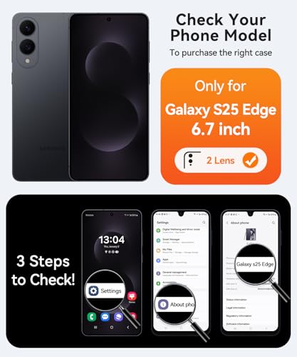 Image of CANSHN Designed for Samsung Galaxy S25 Edge Case (2025) [Full Camera Protection] [Compatible with Magsafe] Translucent Matte Back Protective Phone Cover, Deep Purple