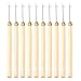 Beaupretty 10pcs dreadlock uncinetti per capelli fai da te ago da crochet dreads con manico in legno per estensione dei capelli stile bambola micro trecce