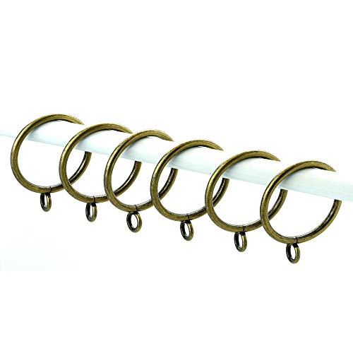 ANJUU 36 Pack 38mm Inner Diameter Metal Curtain Drape Sliding Eyelet Rings Antique Bronze Tone - Thumbnail 4