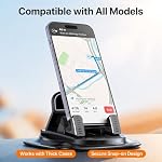 360 Degree Rotatable Car Phone Holder with Adjustable Dashboard Mount, Non-Slip Base for iPhone & Android Smartphones, Hands-Free Driving, Navigation & Video Calls