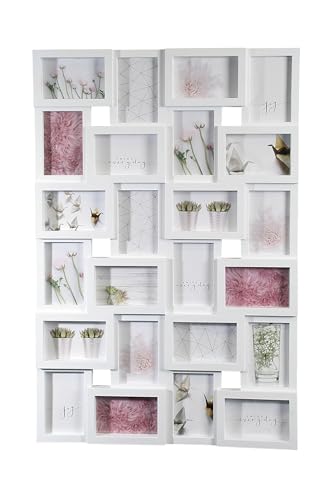 Wackadoo Bilderrahmen Collage weiß 24 Fotos 10x15 cm – Galerierahmen zum...