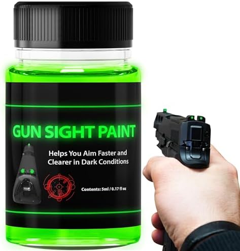 Gun Sight Paint, Glow in The Dark Paint Enhances Low-Light Target Acquisition for Pistols, Rifles & Shotguns, 15ml, Green