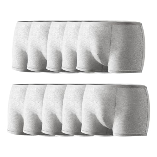 ACMEDE Hommes Culottes jetables sous-Vêtements Gris, 10er Boxer Brief Portables pour Voyage Fitness Hôtel Spa Séjours à L'hôpital, Stérilisé EO, Emballage Individuel, S-XXL, Poids 45-90kg