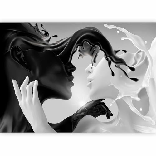 murando - Papier peint panoramique figuratif 350x256 cm - Revêtement mural décoration chambre salon - Design moderne - Gris marron - Amour propre amour couple personnes abstraction h-C-0233-a-a