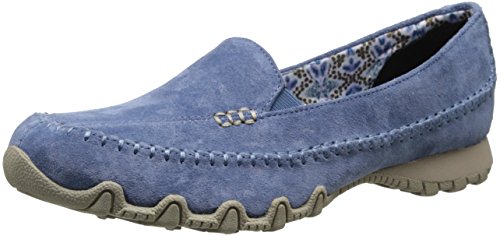 Image of Skechers Women's Bikers Pedestrian Memory Foam Slip-On Moccasin,6 M US,Blue Suede