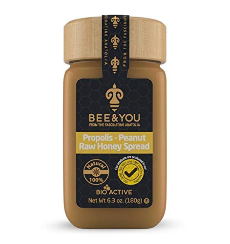 BEE & YOUPropolis, Peanut, Honey Spread - 100% Natural and Free of Chemicals,Colors, GMO's, Gluten and Soy-Natural Immune Support