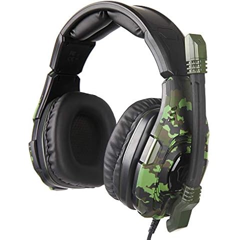 HBBOOI 3D Surround Sound Gaming Headphones Noise Cancelling & Volume Control Adjustable Mic Soft and Durable Gaming Headset for Games Listening Video Office Cover