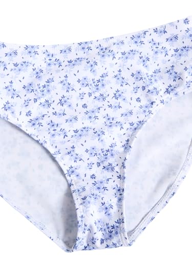 Image of RoseSeek Girl's 3 Piece Cute Bowknot Bathing Suit Halter Triangle High Waisted Swimsuit with Beach Cover Up Skirt